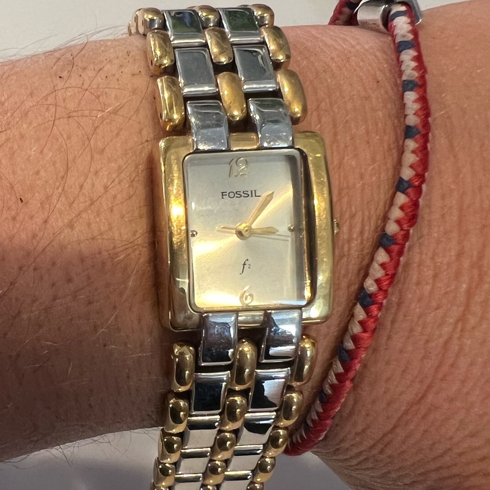 Womens Fossil watch silver and gold